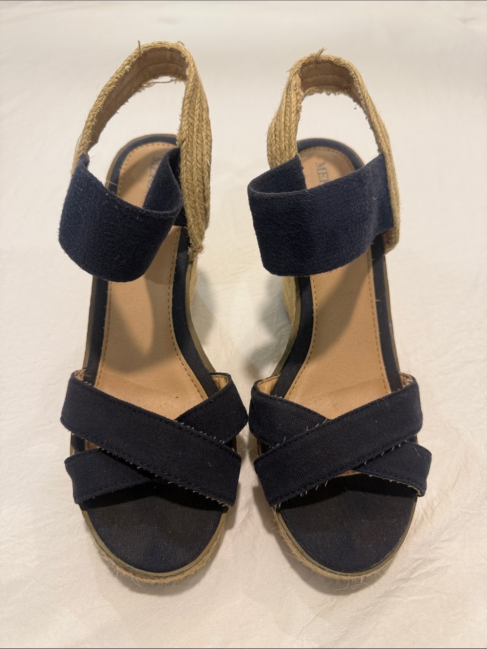 Merona Navy Espadrille Wedge Sandals with Braided Ankle Strap